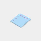 Eenvoudig roze op blauwe breedtegraad post-it® notes (Schuin)