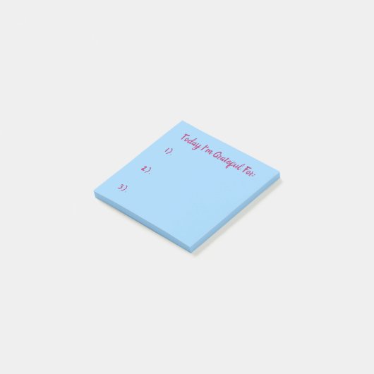 Eenvoudig roze op blauwe breedtegraad post-it® notes (Schuin)