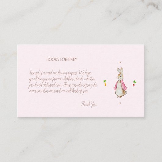 Eenvoudig Roze Peter het Konijn Informatiekaartje (Voorkant)