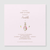 Eenvoudig Roze Peter het Konijn Magnetische Uitnodiging (Voorkant)