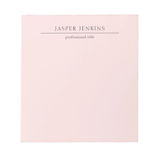 Eenvoudig Roze Professioneel Minimaal Modern Zakel Notitieblok (Voorkant)