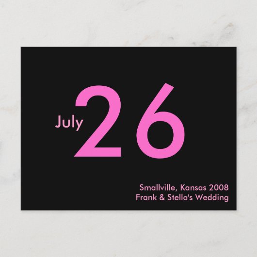 Eenvoudig Roze  Save the Date Aankondigingskaart (Voorkant)