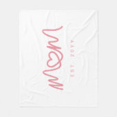 Eenvoudig Roze Script Hart Schattig Nieuwe Moeder  Fleece Deken (Voorkant)