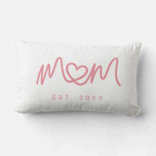 Eenvoudig Roze Script Hart Schattig Nieuwe Moeder Kussen