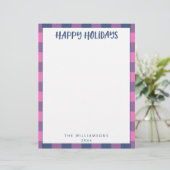 Eenvoudig roze speldennaam feestdag briefhoofd (Staand voorkant)