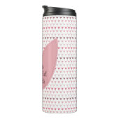 Eenvoudig roze tulpenpatroon thermosbeker (Geroteerd rechts)