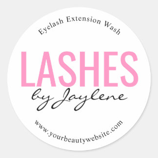 Eenvoudig roze wimperlabel ronde sticker