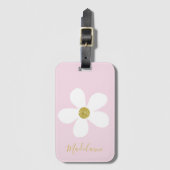 Eenvoudig roze witte feestdag - Gold persoonlijk r Bagagelabel (Voorkant (verticaal))