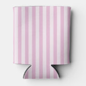 Eenvoudig roze witte streped verticale lijnen Fun  Blikjeskoeler (Voorkant)