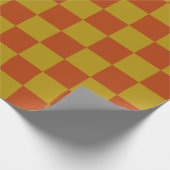 Eenvoudig Rust en Goud Checkerboard Patroon Cadeaupapier (Hoek)