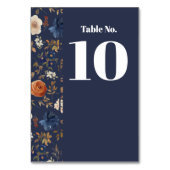 Eenvoudig Rustic Bohemian Navy Floral Wedding Kaart (Voorkant)