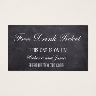 Eenvoudig Rustic Chalkboard Wedding Free Drink Tic Visitekaartje