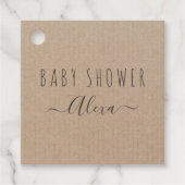 eenvoudig Rustic Kraft Paper Baby shower Bedankjes Labels (Voorkant)