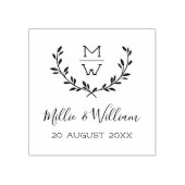 Eenvoudig Rustic Monogram met aangepast huwelijk Rubberstempel (Afrduk)