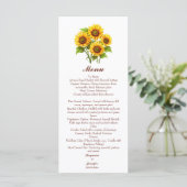 Eenvoudig Rustic Sunflower Wedding Menu (Staand voorkant)