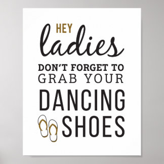 Eenvoudig Rustic Wedding 8x10 Flip Flop Sign Poster