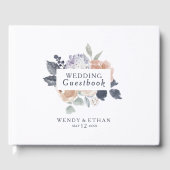 Eenvoudig rustiek bloemenbruiloft gastenboek (Voorkant)