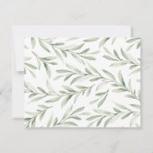 Eenvoudig rustiek groen Gepersonaliseerd briefpapi Notitiekaartje (Achterkant)