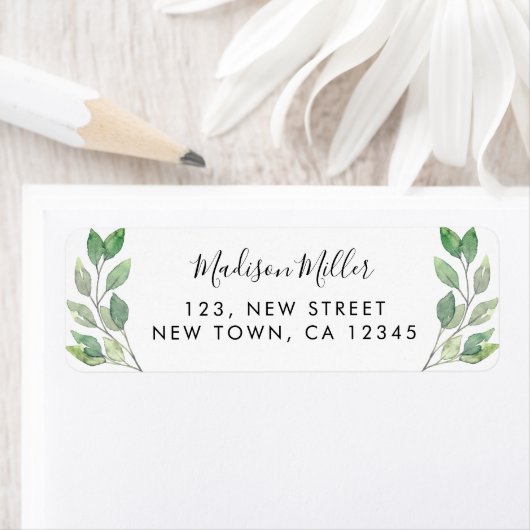 Eenvoudig rustiek groen retouradres etiket (Insitu)