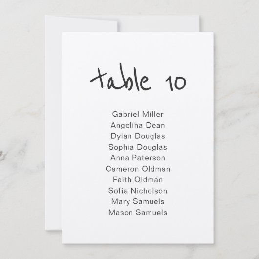 Eenvoudig rustiek tafelnummer met zitplaatsen (Voorkant)