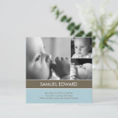 Eenvoudig rustig - 3 Aankondiging geboorte foto's (Staand voorkant)