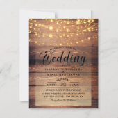 Eenvoudig Rustige Natural Wood Lights String bruil Kaart (Voorkant)