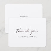 Eenvoudig Rustisch Black Script Brown Kraft Weddin Bedankkaart (Voorkant / Achterkant)