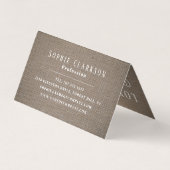 Eenvoudig Rustisch Burlap-effect Dubbele loyalitei Visitekaartjes (Achterkant)