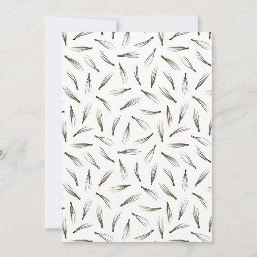 Eenvoudig Rustisch Groene Pine Tree Forest Weddens Kaart (Achterkant)