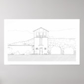 Eenvoudig Rustisch huis Modern Black and White Tek Poster (Voorkant)