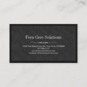 Eenvoudig Rustisch zwart  lederen monogram Visitekaartje (Achterkant)