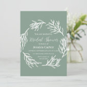 Eenvoudig Sage Green Classic Bloemen Vrijgezellenf Kaart (Staand voorkant)