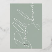 Eenvoudig Sage Green Elegant Script-Vrijgezellenfe Folie Uitnodiging (Achterkant)