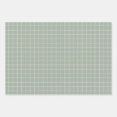 Eenvoudig Sage Green Grid Lines Graph Pattern Inpakpapier Vel (Voorkant 2)