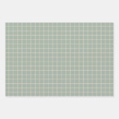 Eenvoudig Sage Green Grid Lines Graph Pattern Inpakpapier Vel (Voorkant)