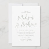 Eenvoudig Sage Green Script Weddenschap Kaart (Voorkant)