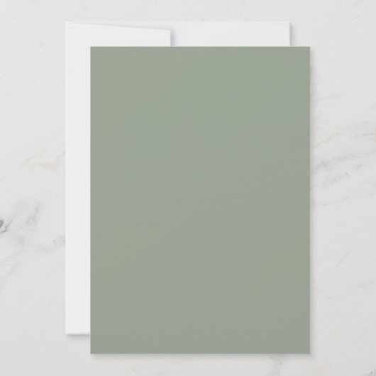 Eenvoudig Sage Green Script Weddenschap Kaart (Achterkant)