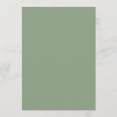 Eenvoudig Sage Green White Wedding Elegant Dinner Menu (Achterkant)