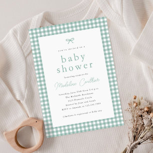 Eenvoudig Sage Groen Genderneutraal Baby shower Kaart