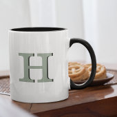 Eenvoudig Sage Monogram Initiaal Neutraal Rustic M Mok