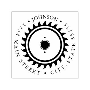 Eenvoudig Saw Blade Silhouette Return-label Zelfinktende Stempel