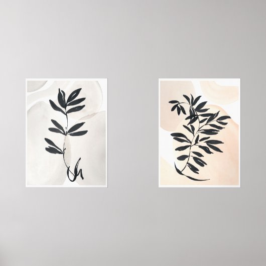 Eenvoudig Scandinavisch zwart takje poster Muurkunst Sets (Voorkant)