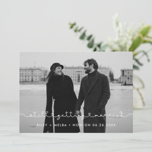 Eenvoudig schatje Nog steeds gehuwde trouwupdate Aankondiging (Staand voorkant)