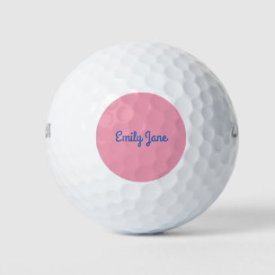 Eenvoudig Schattig Blauw en Roze Persoonlijk Golfballen