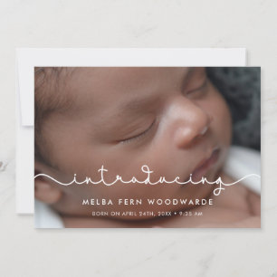 Eenvoudig schattig lettertype Introducing baby fot Aankondiging