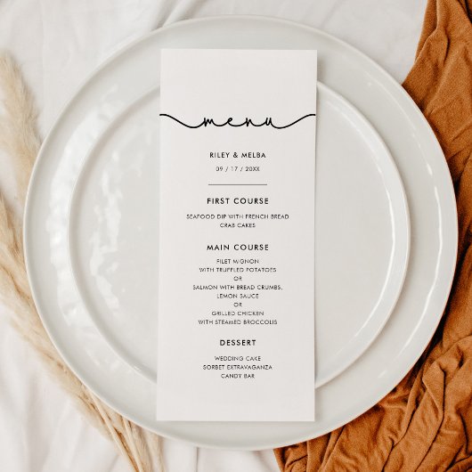 Eenvoudig schattig lettertype menu