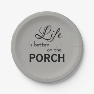 eenvoudig schattig leven is beter op de PORCH Papieren Bordje