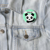 Eenvoudig schattig panda-meisje ronde button 5,7 cm (In situ)