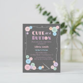 Eenvoudig Schattige als een Button Baby Shower Uit Kaart (Staand voorkant)