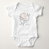 Eenvoudig Schattige Jumping Lamb Roze & Wit Romper (Voorkant)